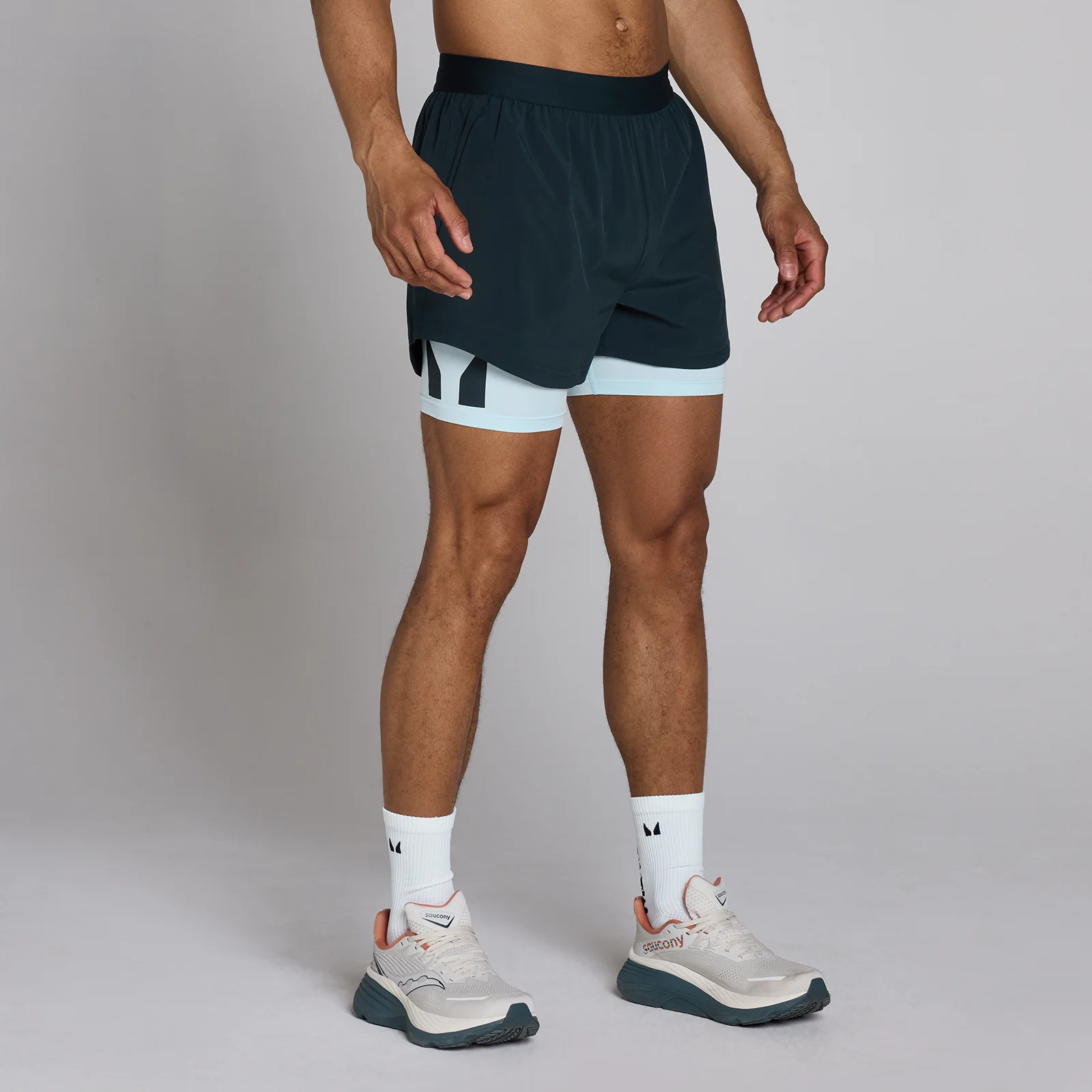 MP Hybrid 5" 2-i-1 Shorts för Män - Faded Blue - XS Bild 1