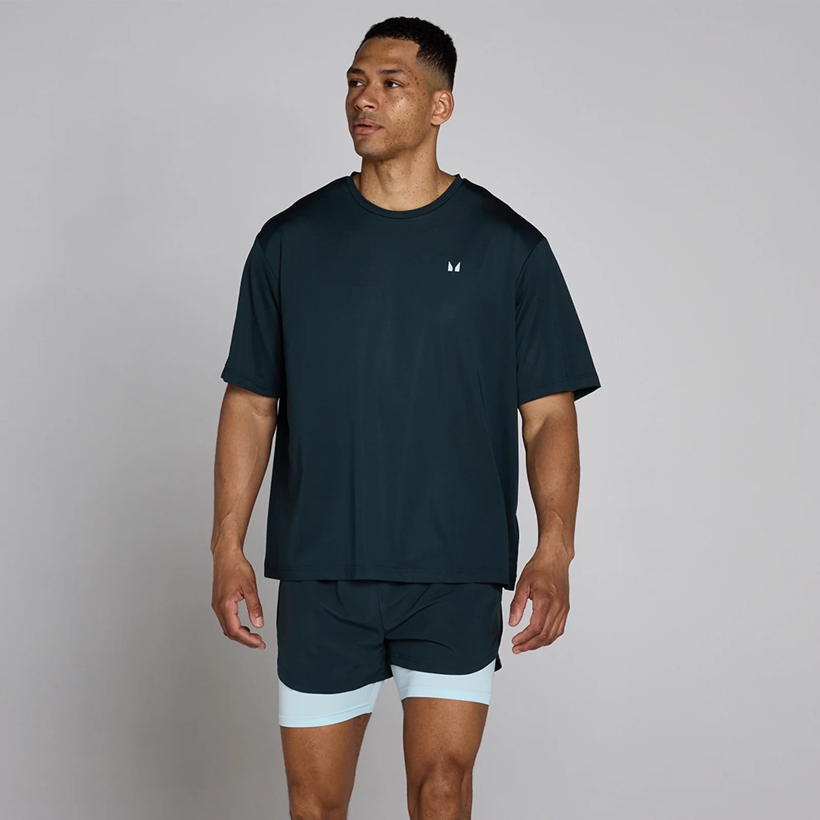 MP Hybrid Oversized Mesh T-shirt för Män - Faded Blue - M Bild 1