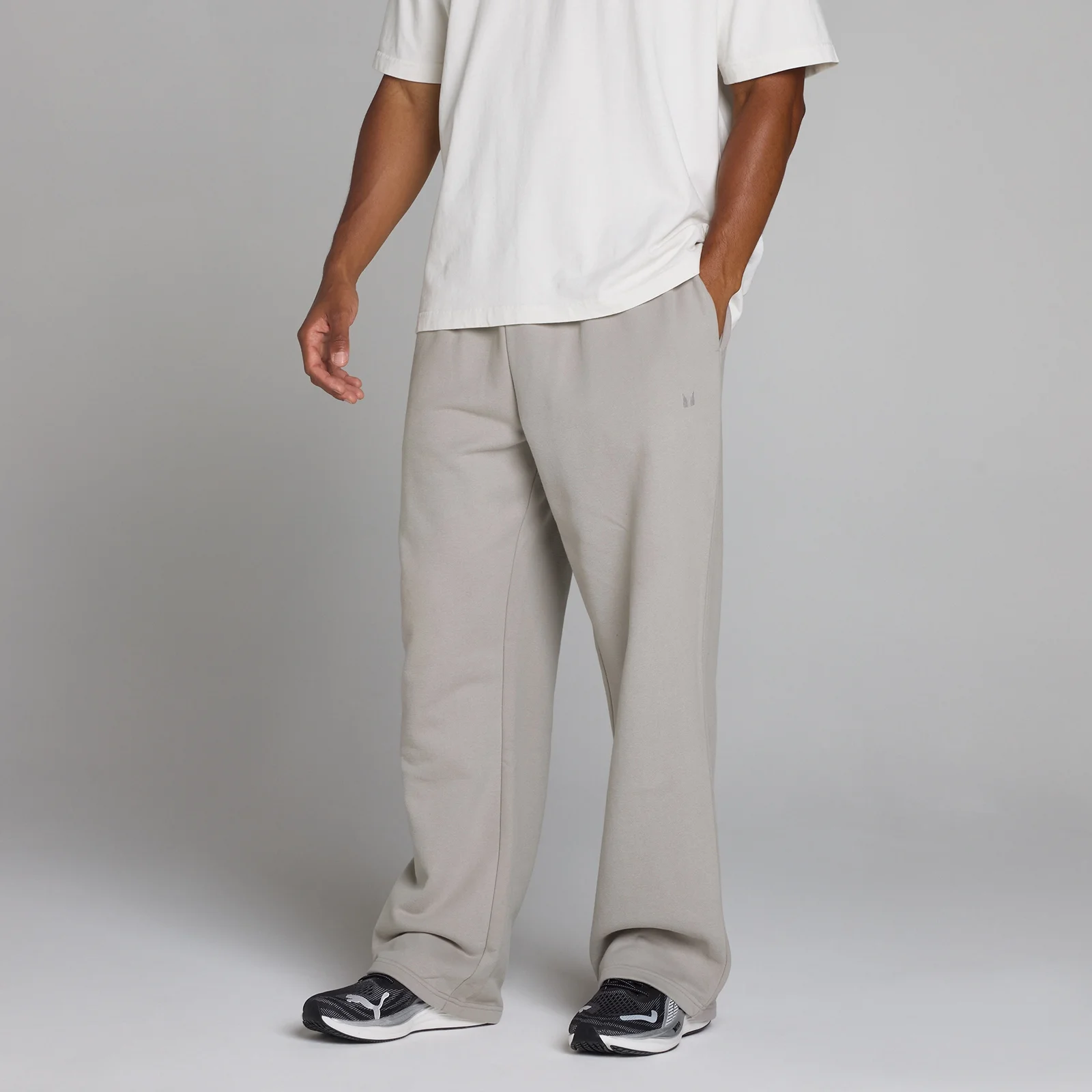 Oversized Straight Leg Joggingbyxor - Chalk Grey - M Bild 1