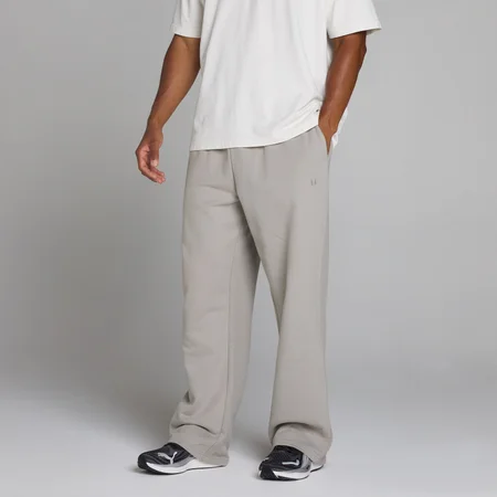 Oversized Straight Leg Joggingbyxor - Chalk Grey