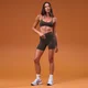 MP Women's Tempo Seamless Ruched Front Sport-BH - Kakao