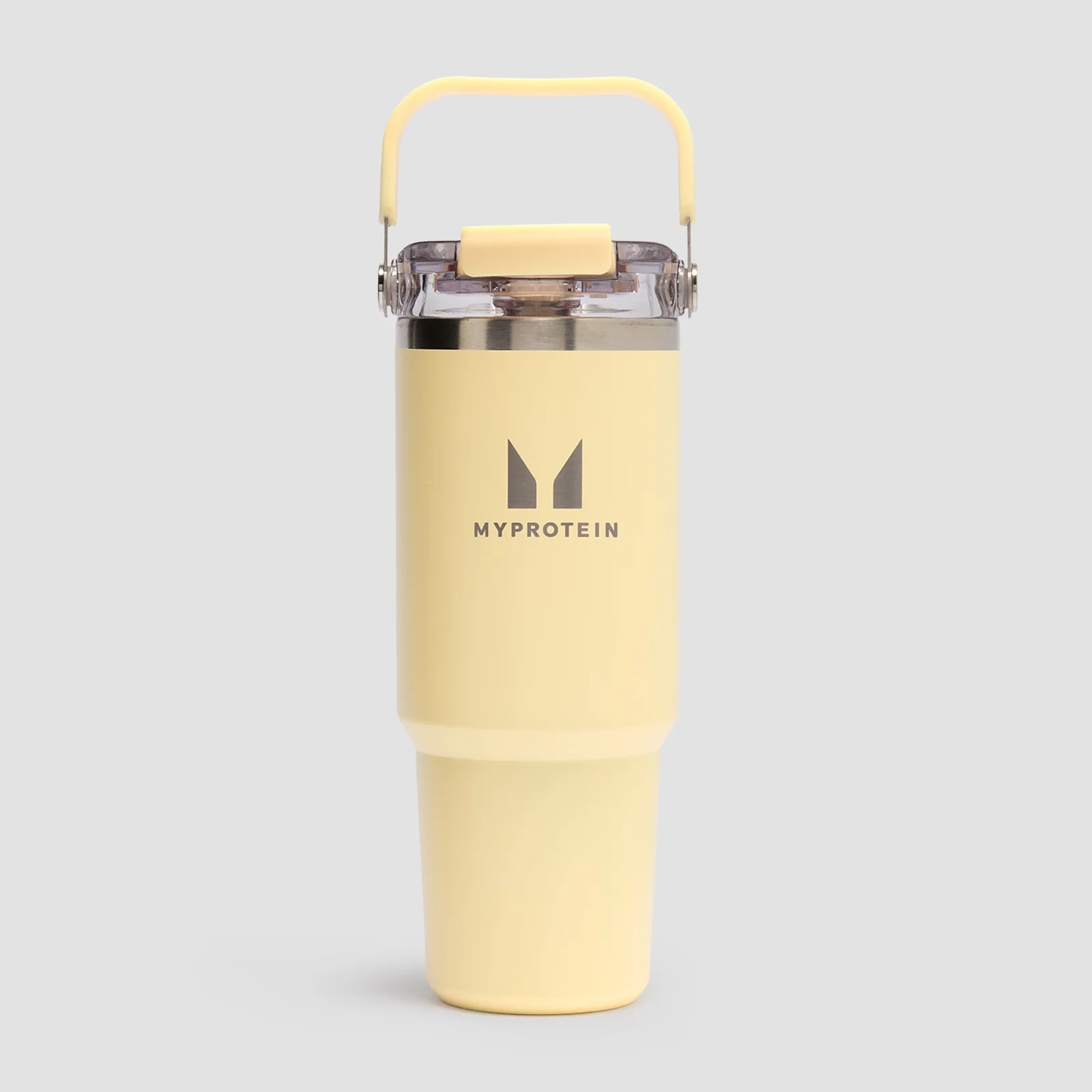 Myprotein återvunnen metallflaska med handtag och sugrör 900 ml - Butter Bild 1