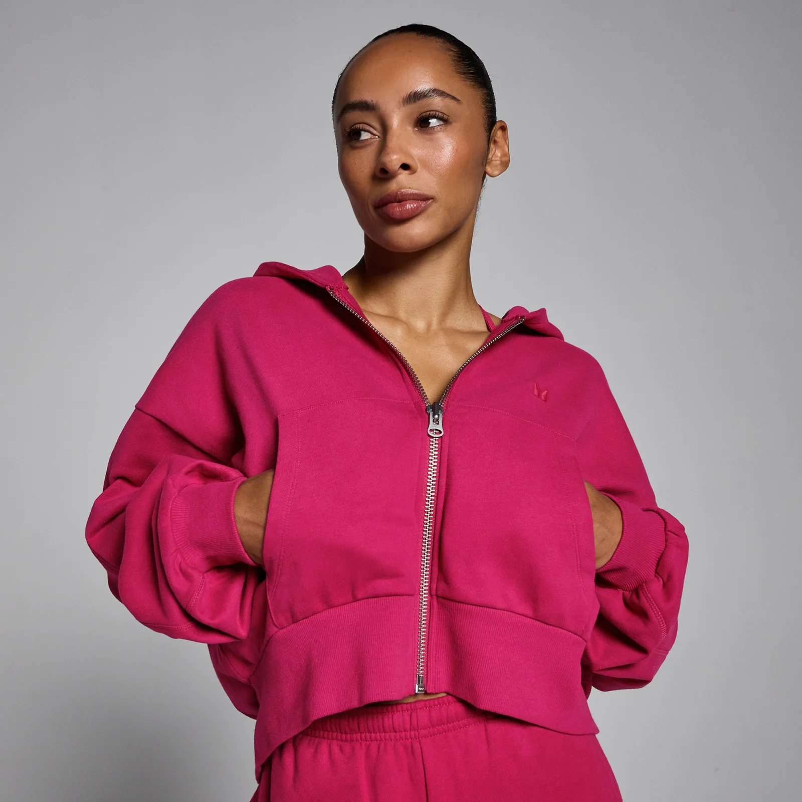 MP Lifestyle Huvtröja med Dragkedja för Kvinnor - Bold Berry - XS Bild 1