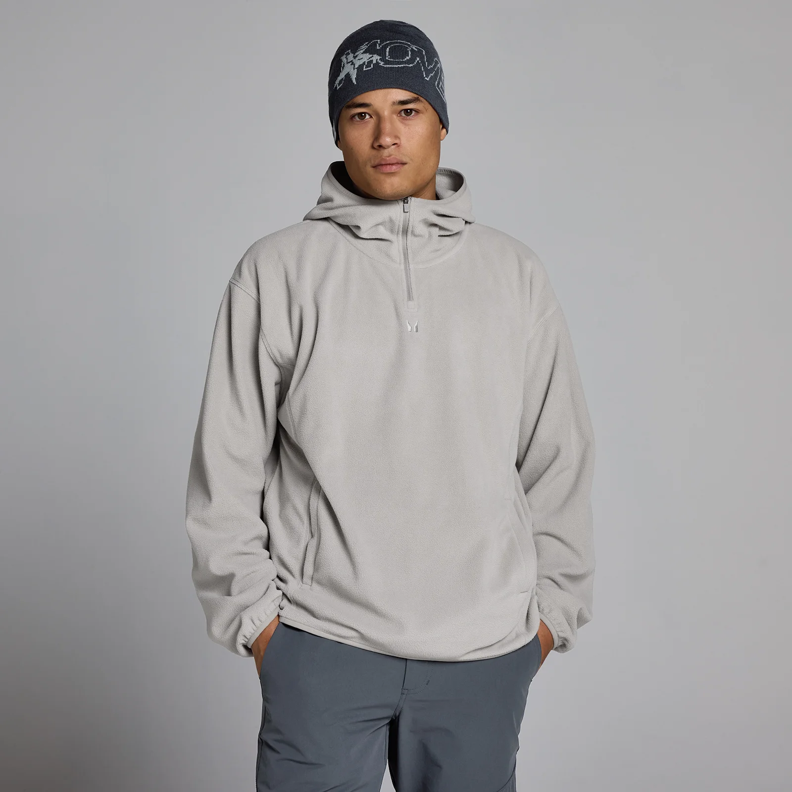 MP Fleece-huvtröja med 1/4 blixtlås för män - Sustained Grey - M Bild 1