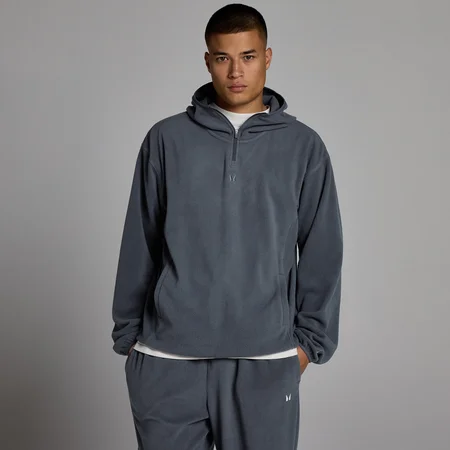 MP Fleece-huvtröja med 1/4 blixtlås för män - Granite