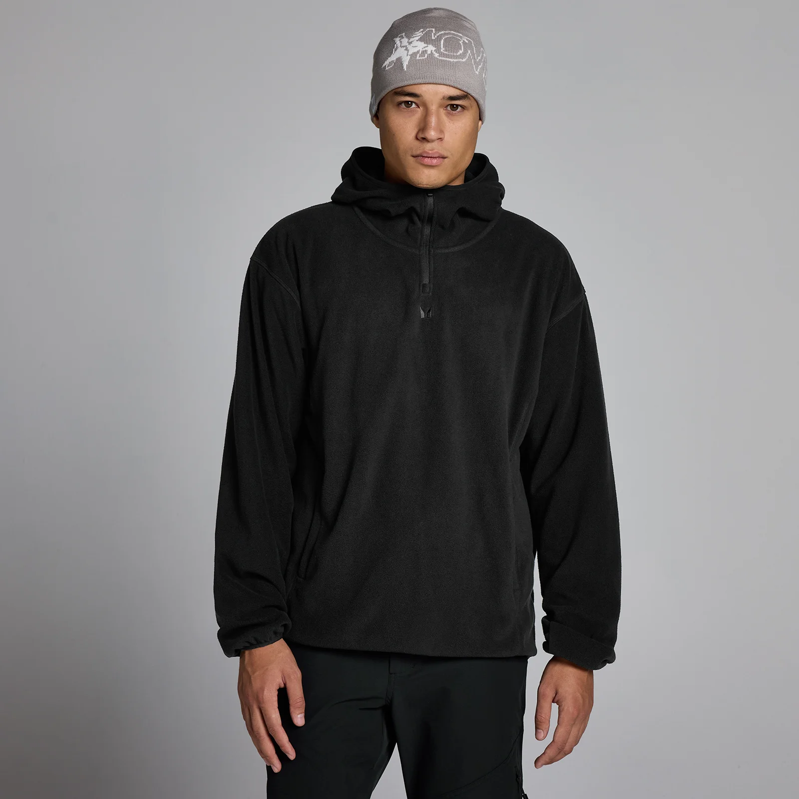 MP Fleece-huvtröja med 1/4 blixtlås för män - Svart - M Bild 1