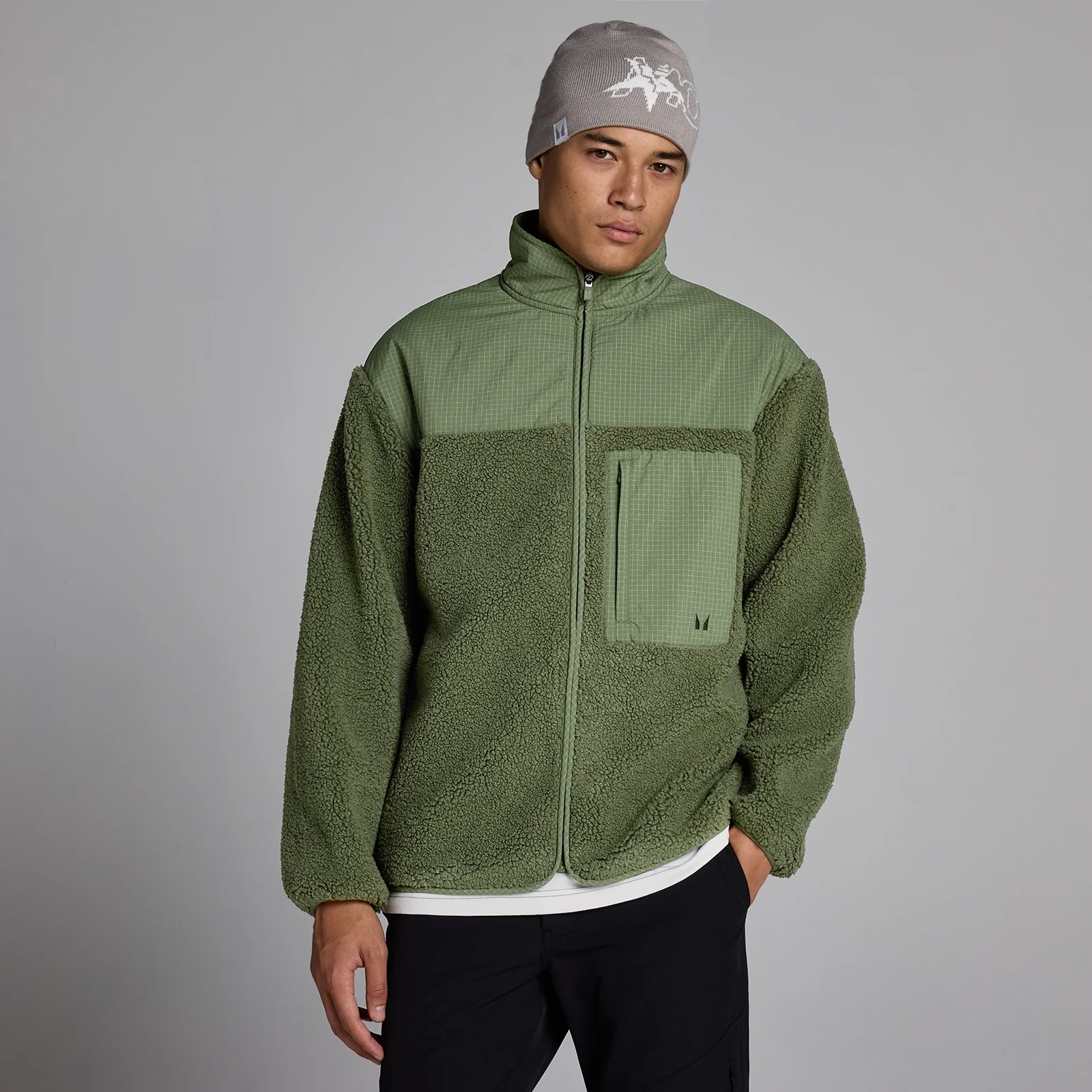 MP Herr Borg Fleece - Tvättad Olivgrön - XS Bild 1