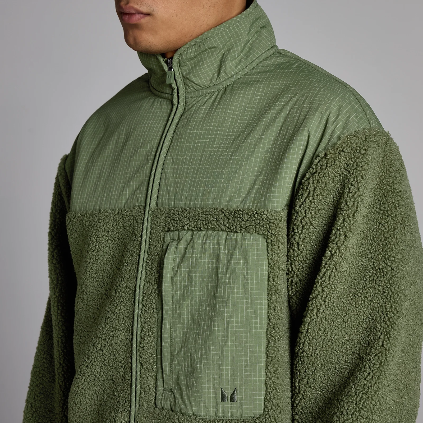 MP Herr Borg Fleece - Tvättad Olivgrön - XS Bild 4