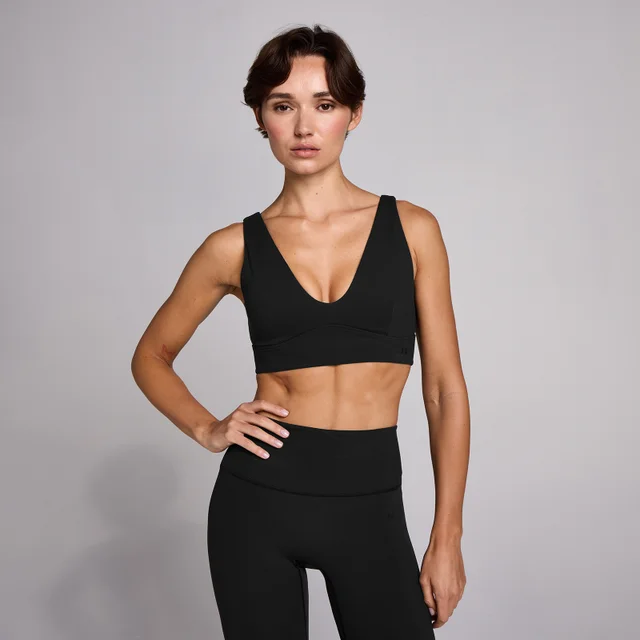 MP Women's SculptForm V-Neck Longline Sports Bra - Svart