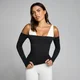 MP Dam Tempo Off The Shoulder LS Top - Svart