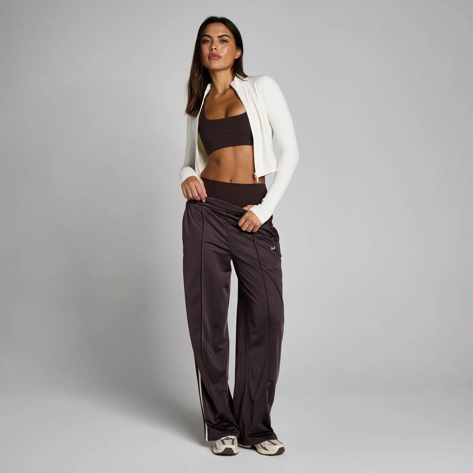 MP Tricot Track raka joggingbyxor för kvinnor - Kakao/Vanilj - XS Bild 3