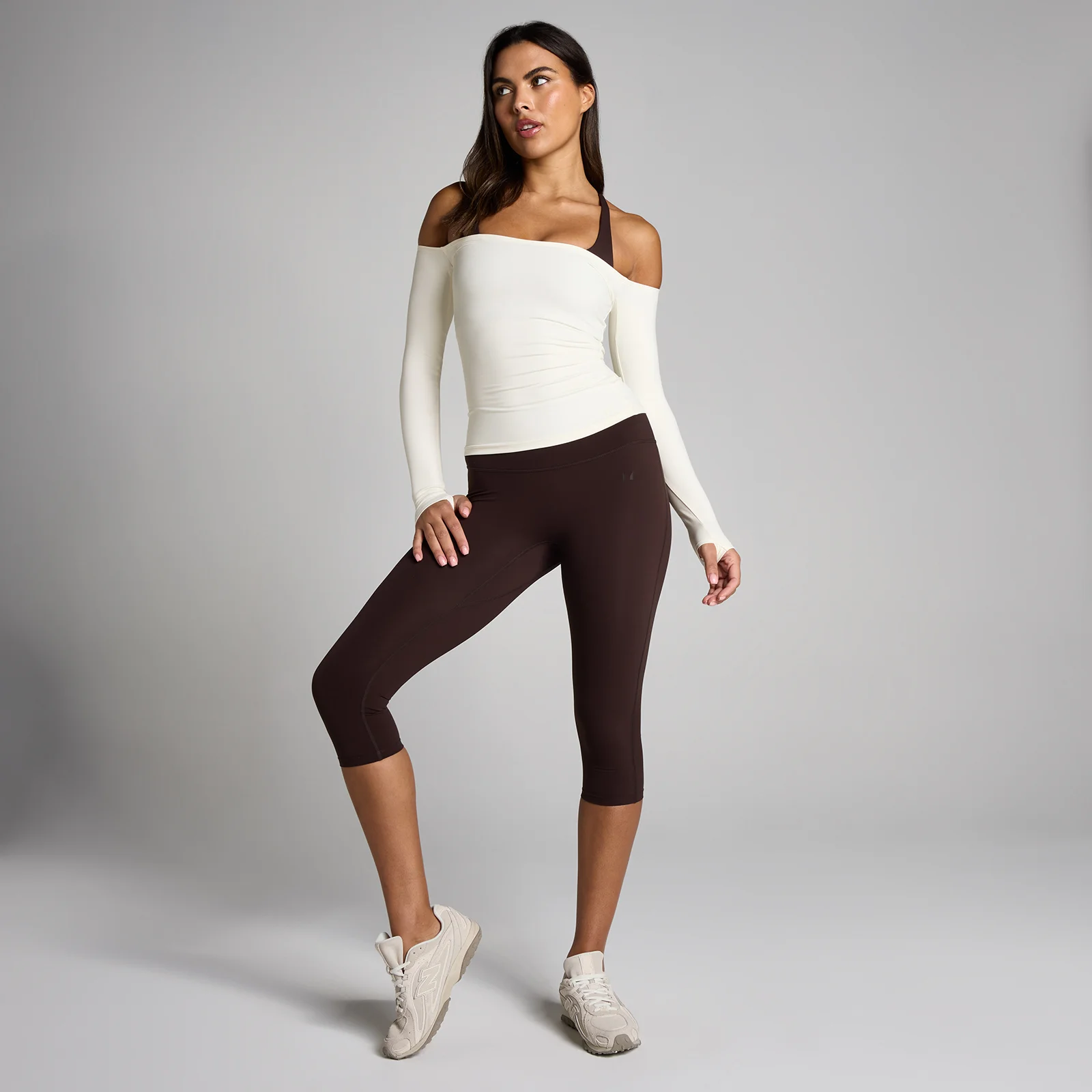 MP Dam Tempo Off The Shoulder LS Top - Vanilj - XS Bild 3