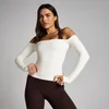 MP Dam Tempo Off The Shoulder LS Top - Vanilj