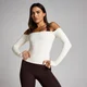 MP Dam Tempo Off The Shoulder LS Top - Vanilj