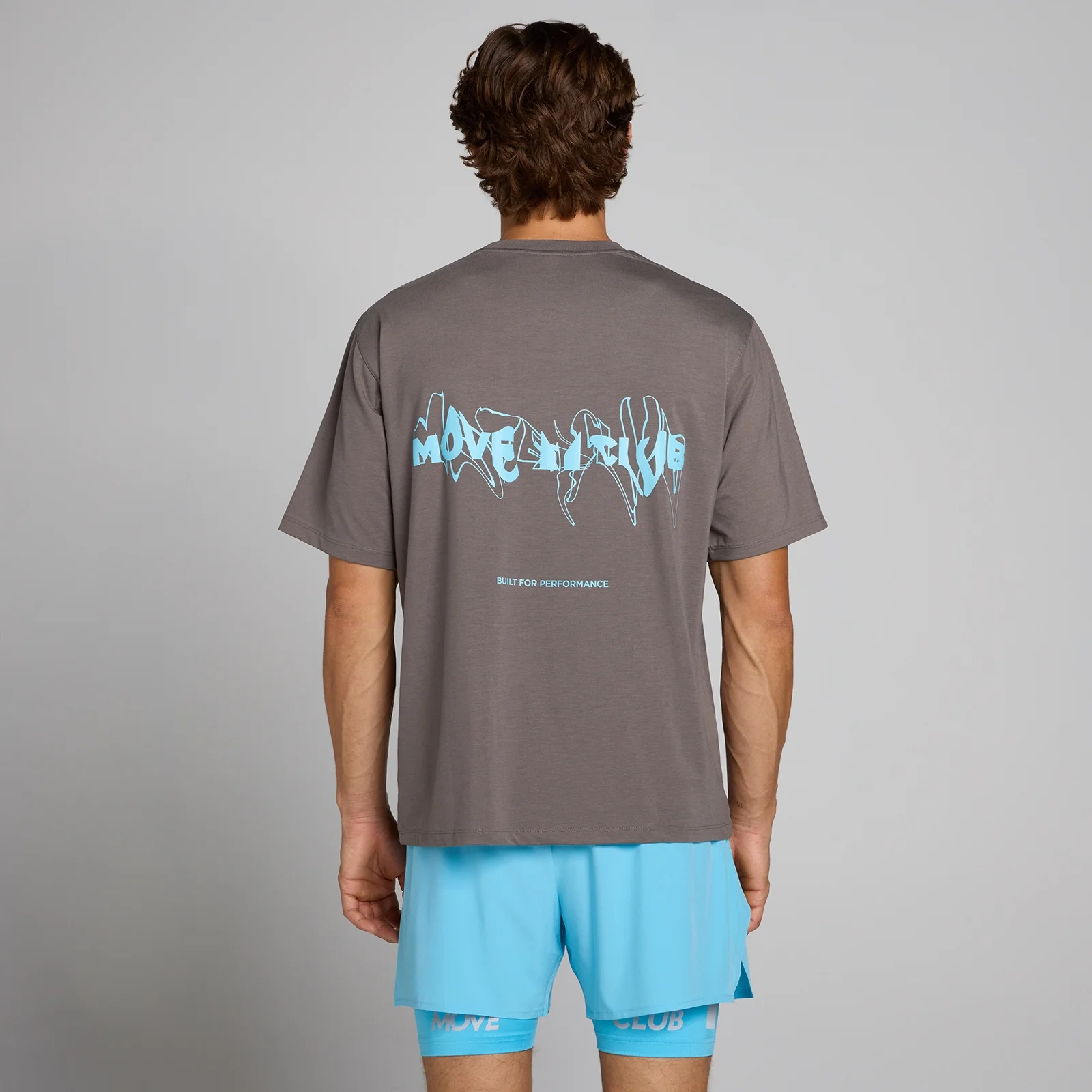 MP Hybrid oversized grafisk t-shirt för män - Askgrå - XS Bild 1