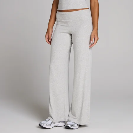 MP Ribbade Wide Leg Leggings för Kvinnor - Grå Melerad