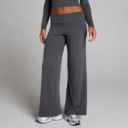 MP Ribbade Wide Leg Leggings för Kvinnor - Robust Grå