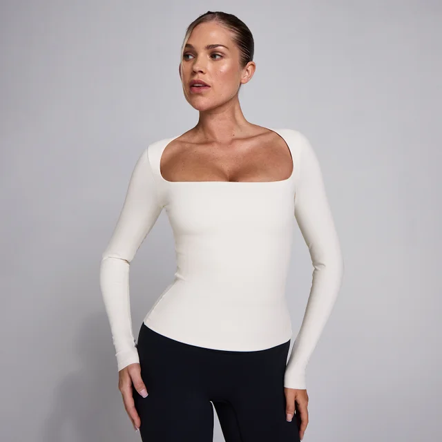 MP Women's SculptForm Square Neck Long Sleeve Top - Pärlvit