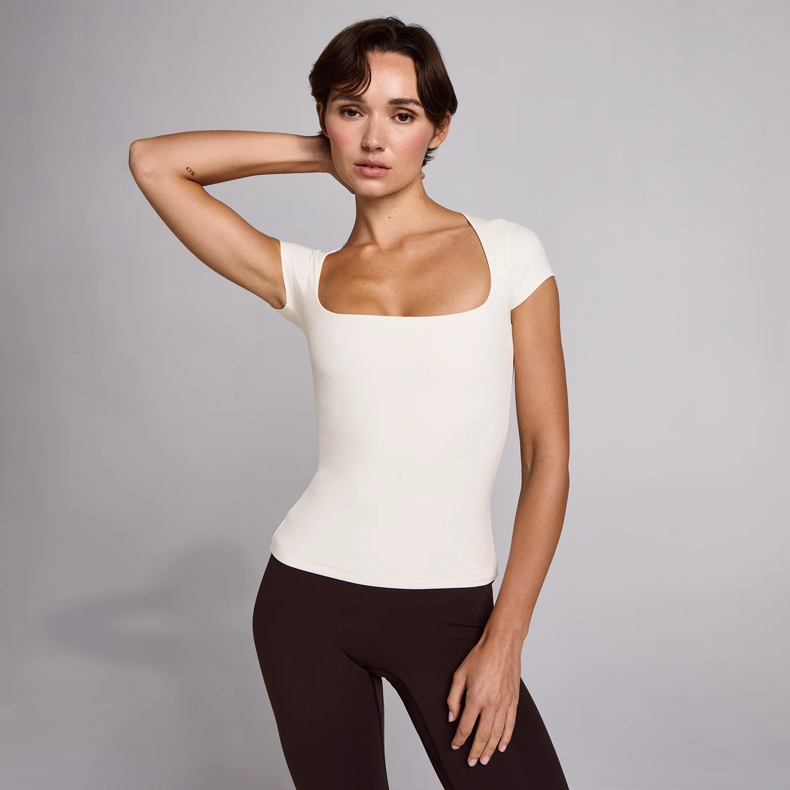 MP Women's SculptForm Square Neck Short Sleeve Top - Pärlvit - XS Bild 1