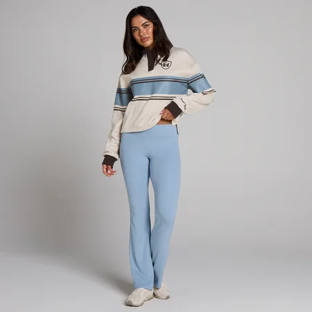 MP Women's SGS Striped Boxy Cropped Sweatshirt - Sand