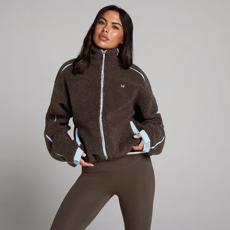 MP Women's Fleece Binding Zip Through Jacket - Choklad