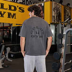 MP X Gold's Herr Washed Graphic Oversized T-shirt - Washed Coal - Size XS