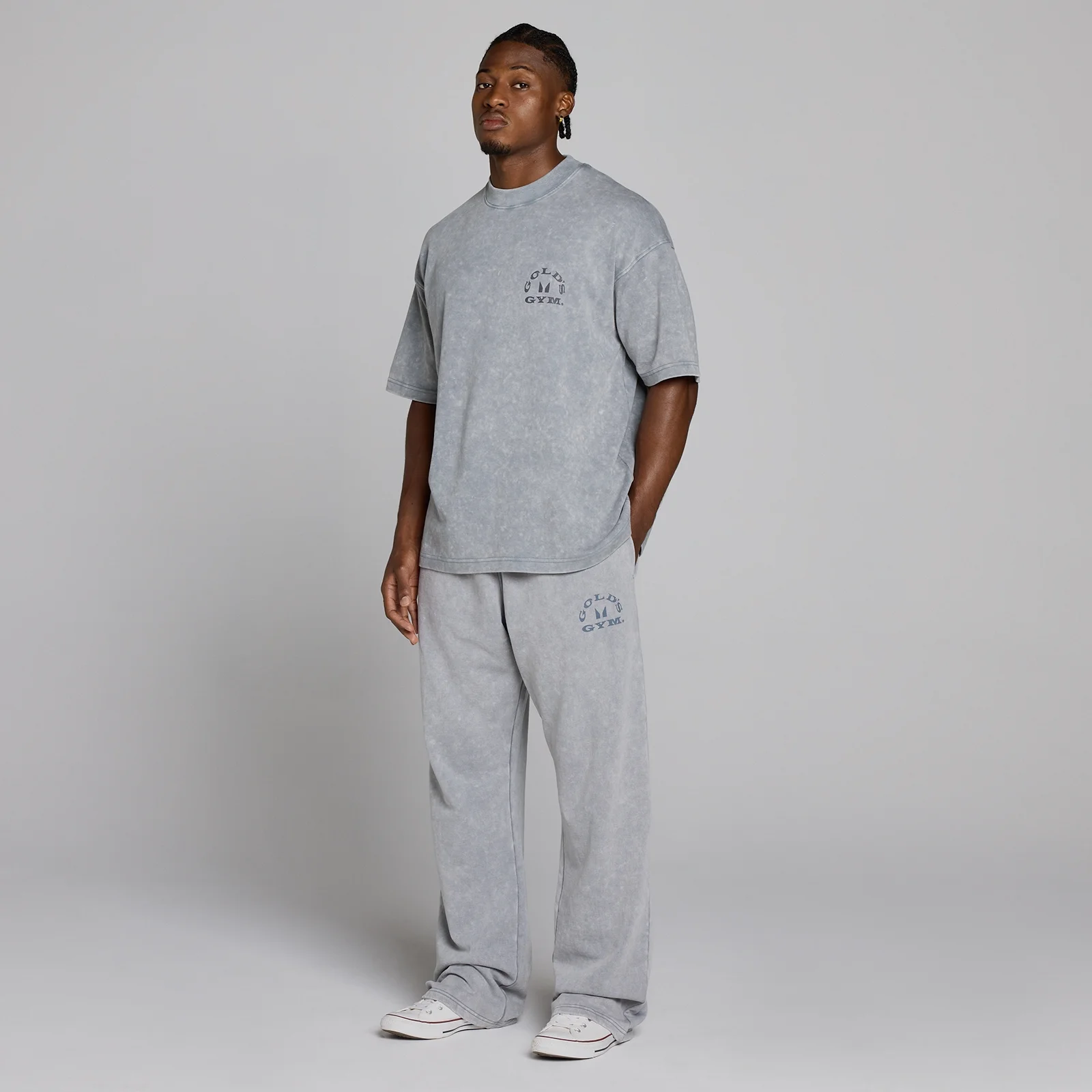 MP X Gold's Herr Washed Graphic Oversized Joggingbyxor - Steel Blue - L Bild 5