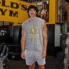 MP X Gold's Herr Washed Graphic Oversized Tank - Steel Blue
