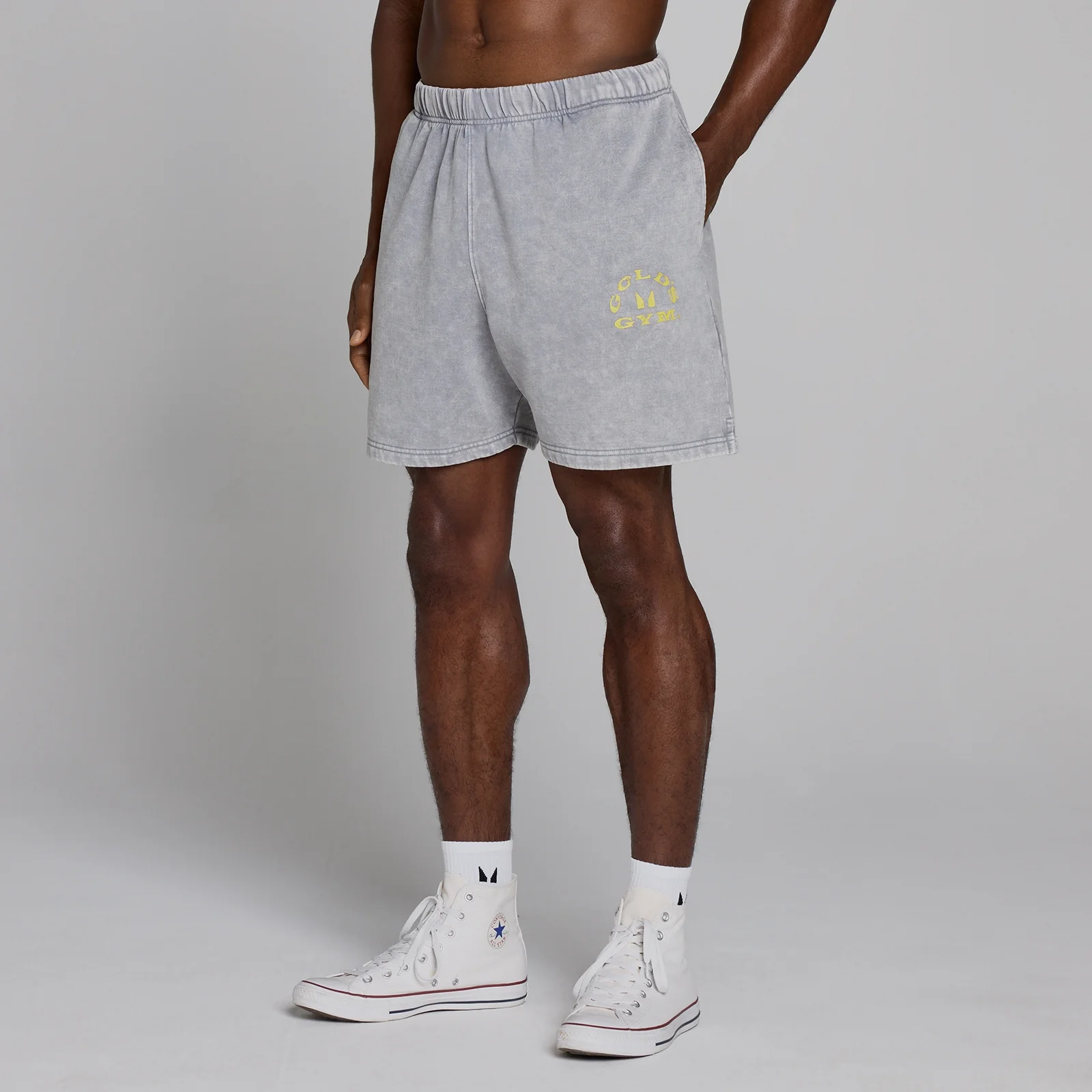 MP X Gold's Herr Washed Graphic Oversized Sweat Shorts - Steel Blue - XS Bild 3