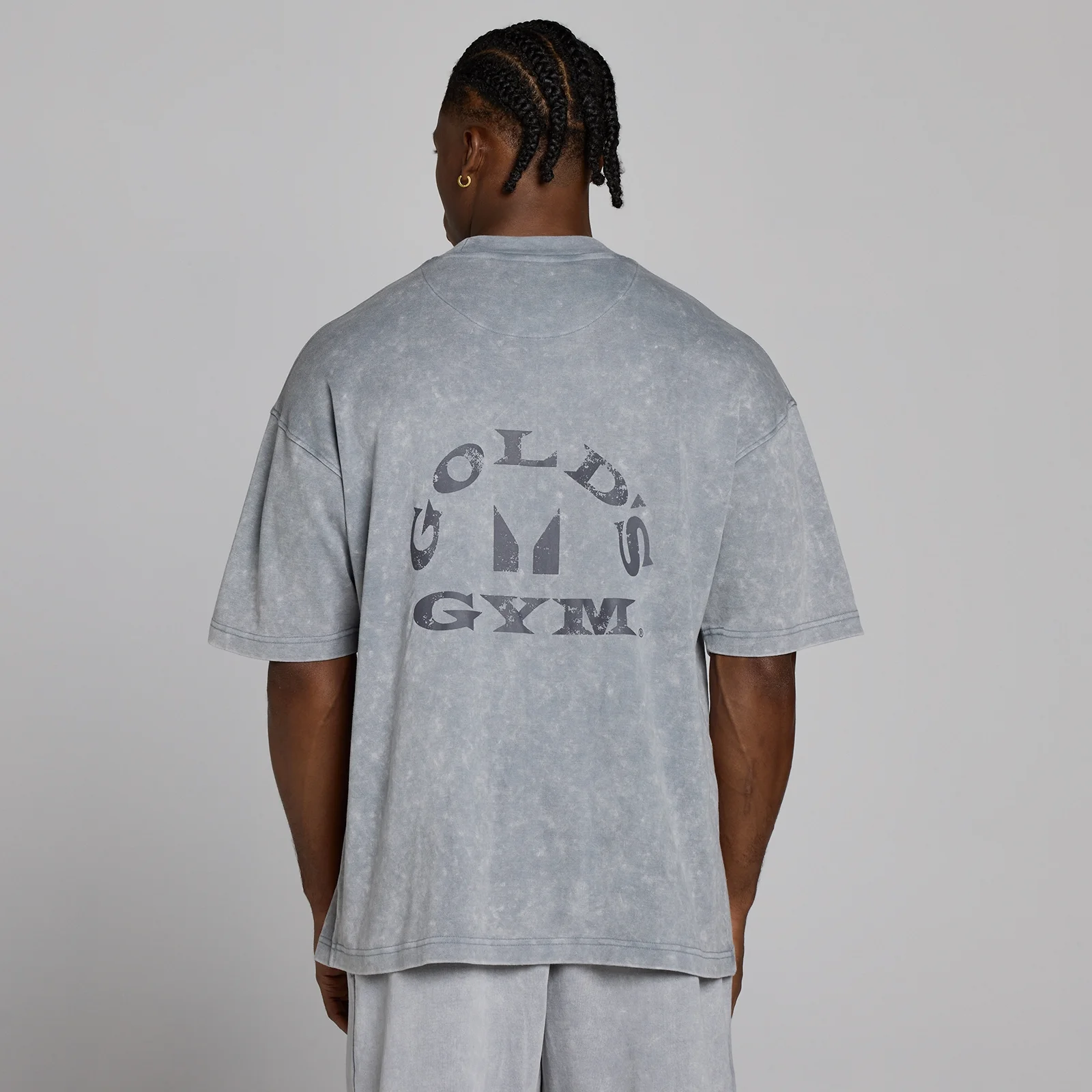MP X Gold's Herr Washed Graphic Oversized T-shirt - Steel Blue - XS Bild 4